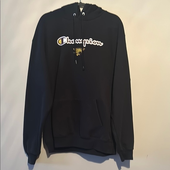 Champion Black Hoodie Classic Pullover Sweatshirt - Picture 1 of 8